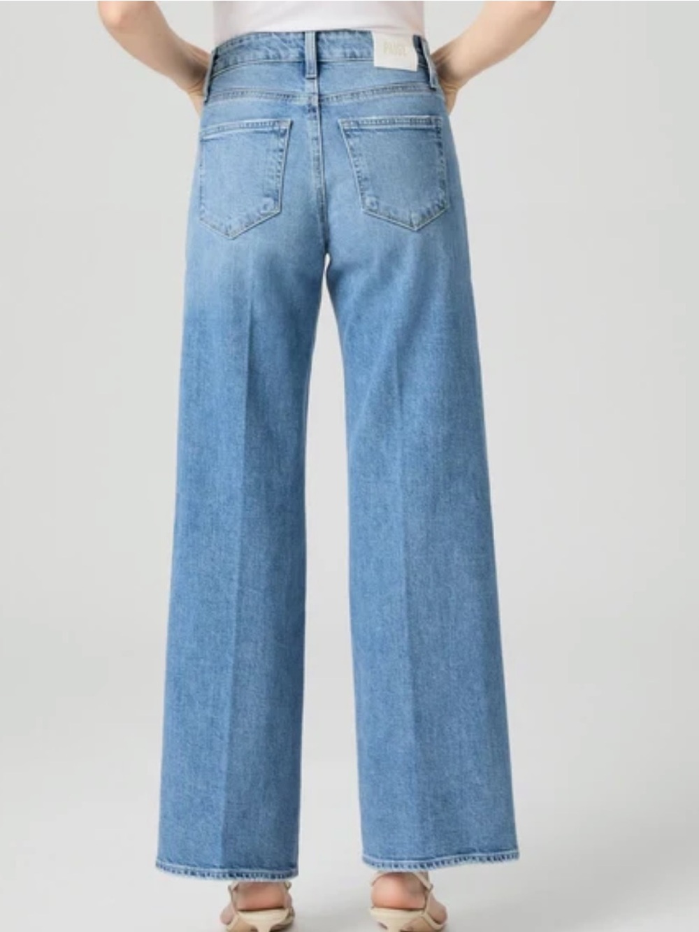 Paige Anessa 31’ Wide-Leg Jeans in Light Blue - Picture 2 of 14